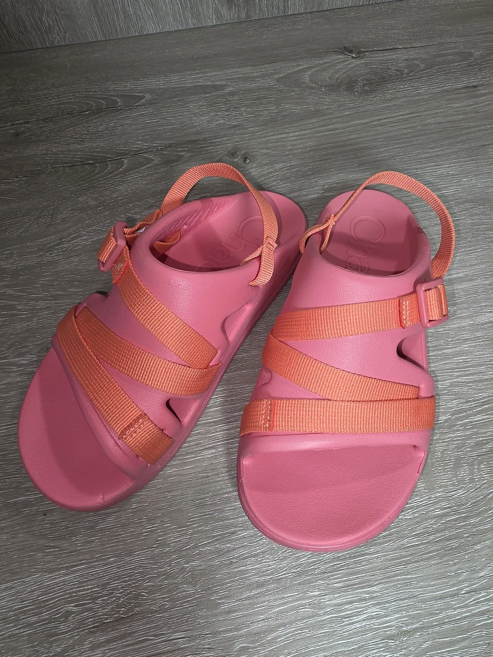 Chacos Chillos Sport Kids Pink/Orange Sandals Secure Back Strap Size 3M Big Kids